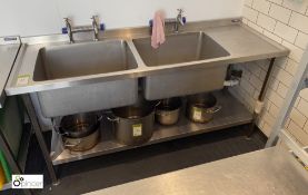 Moffat stainless steel twin bowl Sink, with right hand drainer, 1800mm x 600mm x 885mm