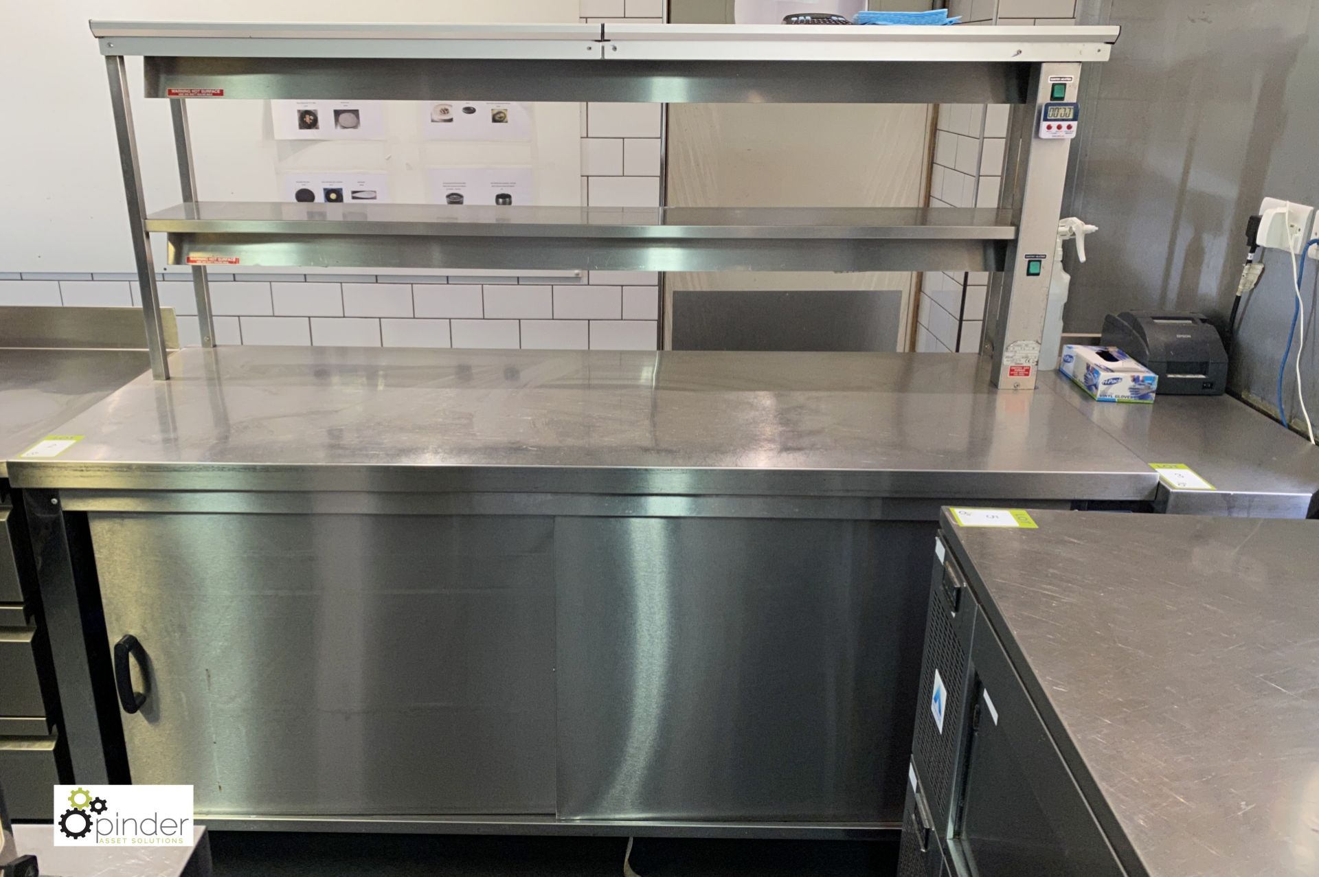 Moffat mobile stainless steel Heated Servery Cabinet, 240volts, 1870mm x 750mm x 900mm, with twin - Image 3 of 6