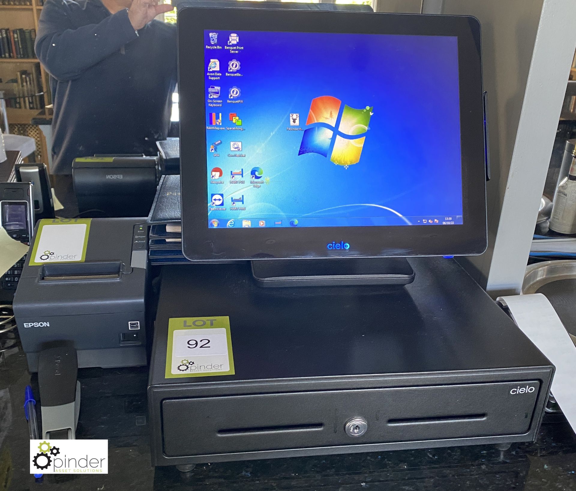 Cielo Touchscreen Cash Till, with cash drawer and Epson receipt printer