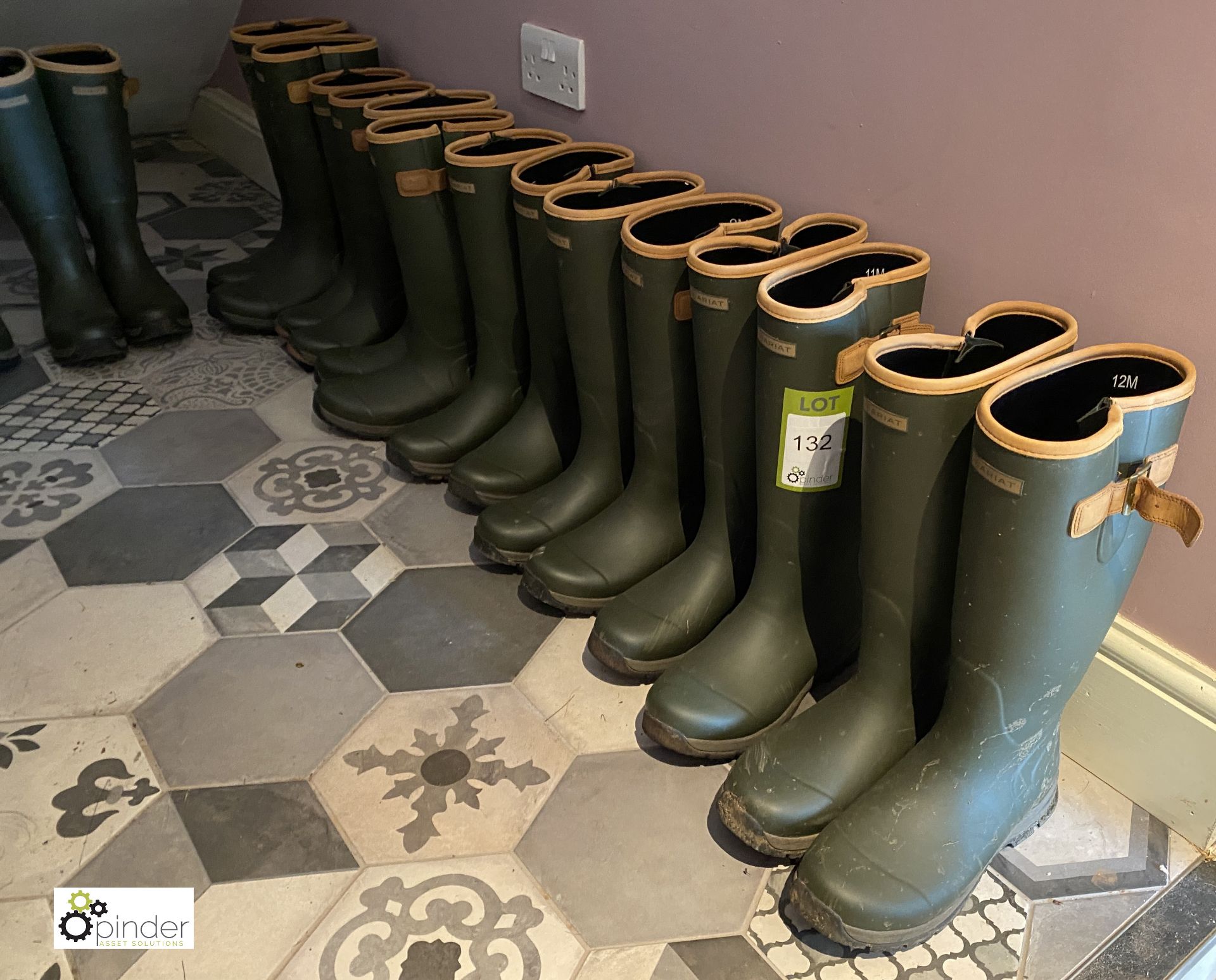 17 pairs Ariat Insulated Rubber Boots, size 6.5 to 12, used - Image 7 of 9