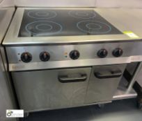 Lincat mobile stainless steel 4-ring Induction Cooking Range, 415volts, 900mm x 800mm x 900mm
