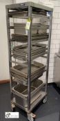 Stainless steel 5-tray Trolley, with quantity various baking trays, etc