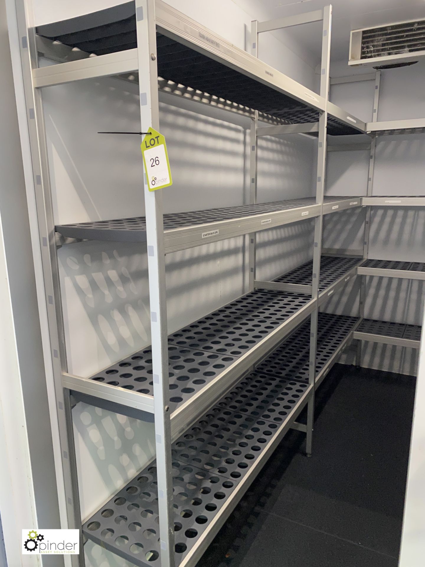 5 bay U-shaped 4-shelf Rack System to walk in fridge, 2610mm x 355mm x 2140mm x 2, 4-shelf end link - Image 6 of 8