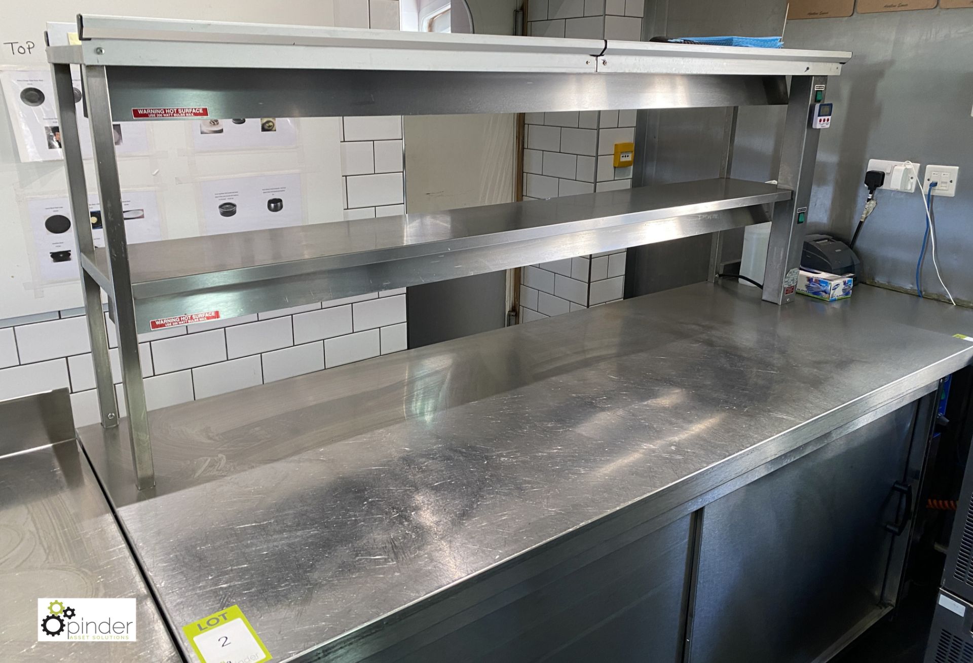 Moffat mobile stainless steel Heated Servery Cabinet, 240volts, 1870mm x 750mm x 900mm, with twin - Image 2 of 6
