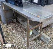 Stainless steel D-end Preparation Table, 1600mm x 500mm x 860mm