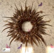 Pheasant Feather Wreath, 1200mm max diameter