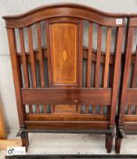 Edwardian Inlaid Single Bed, including bed head, base and steel runners