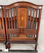 Edwardian Inlaid Single Bed, including bed head, base and steel runners