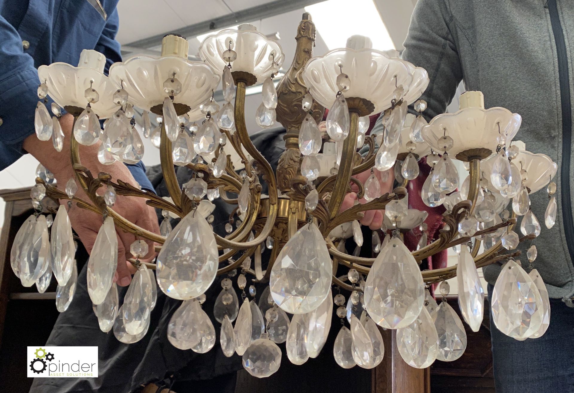 Gilt and glass Chandelier - Image 3 of 8