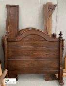 Oak carved single Day Bed, single side