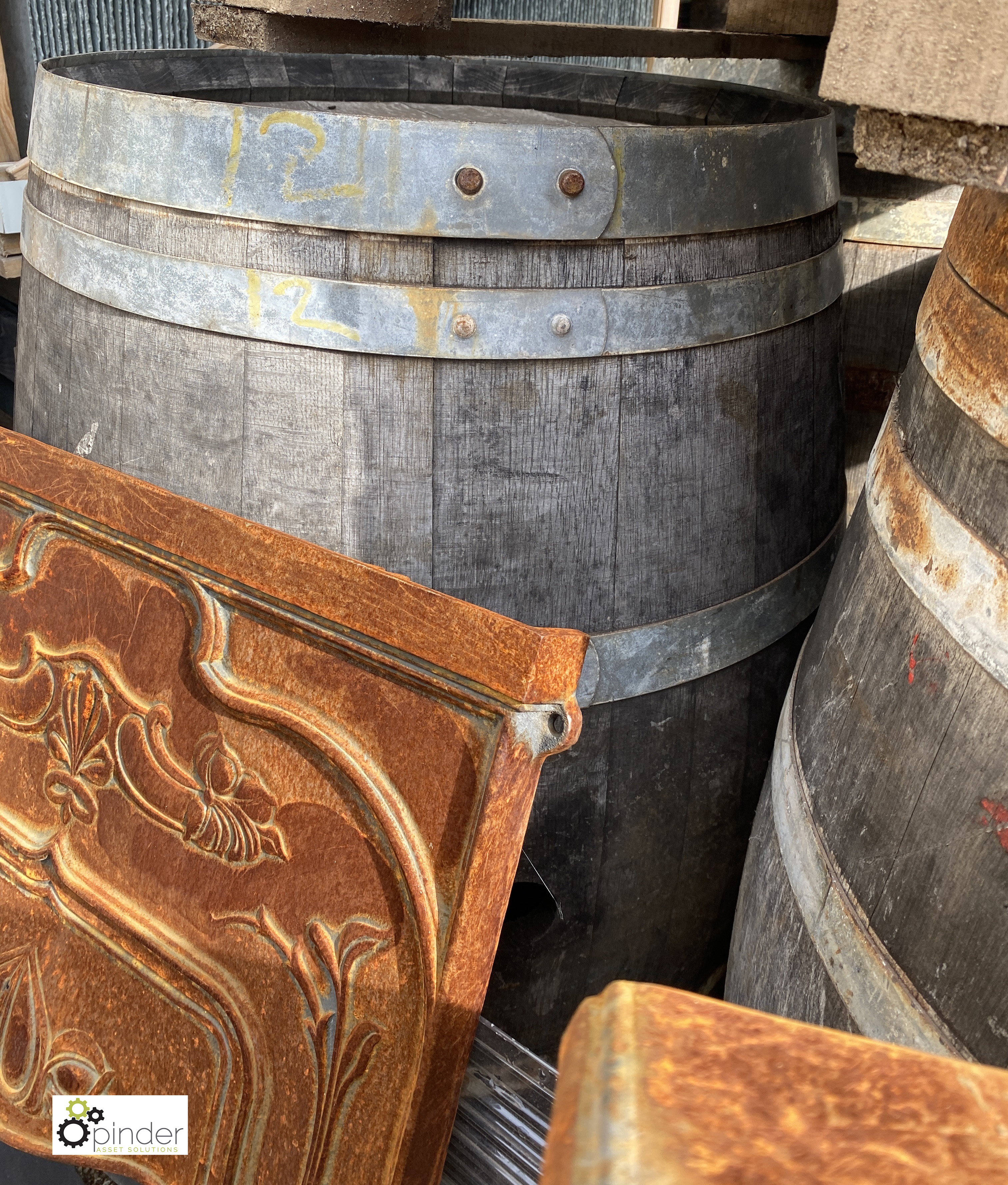 4 reclaimed Whiskey Barrels - Image 4 of 6