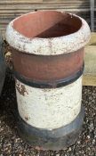 A red clay painted reclaimed Chimney Pot, 530mm hi