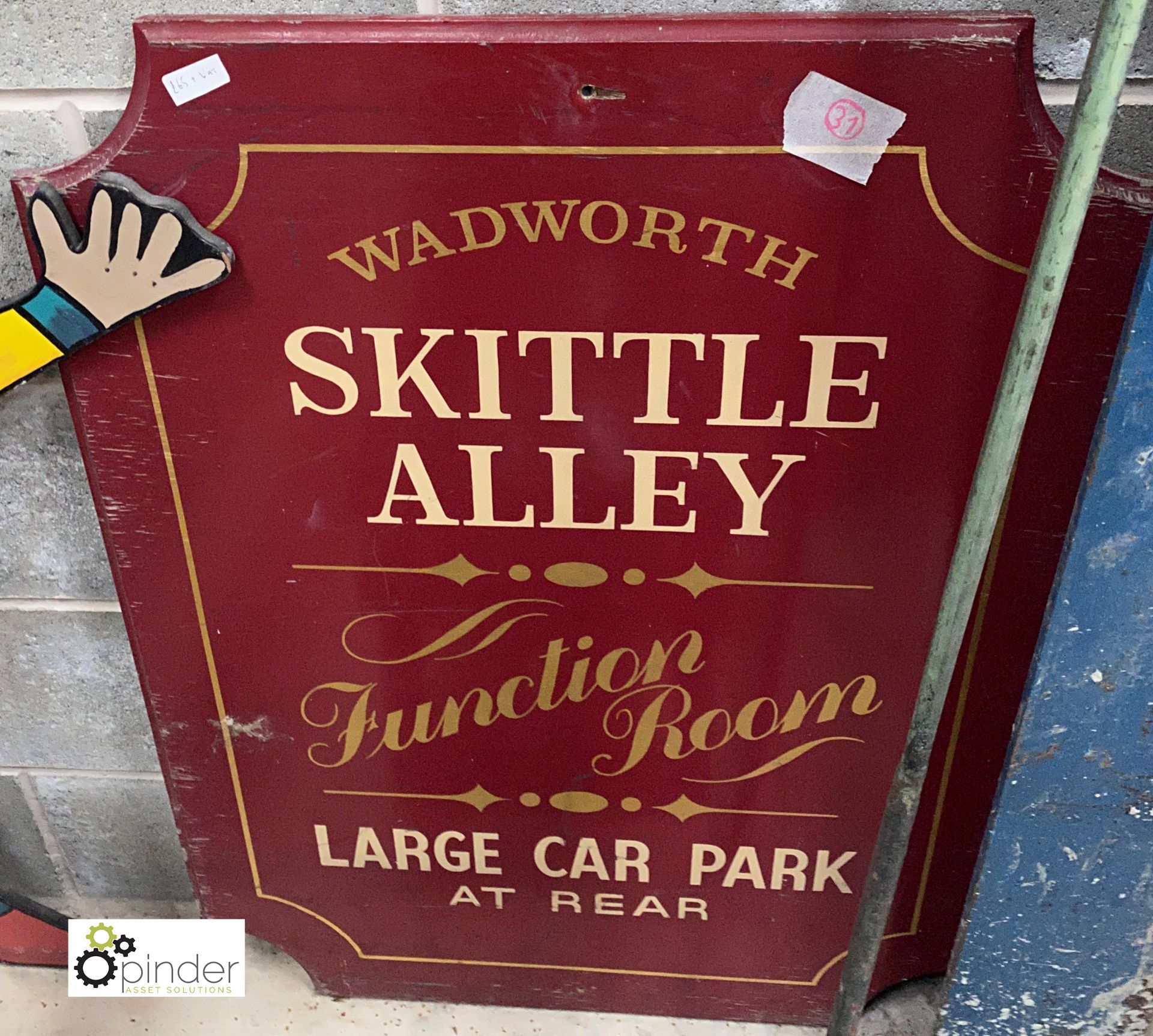 A Public House Sign ‘Skittle Alley’, 970mm high x 710mm wide - Image 2 of 3