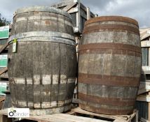 2 reclaimed Whiskey Barrels
