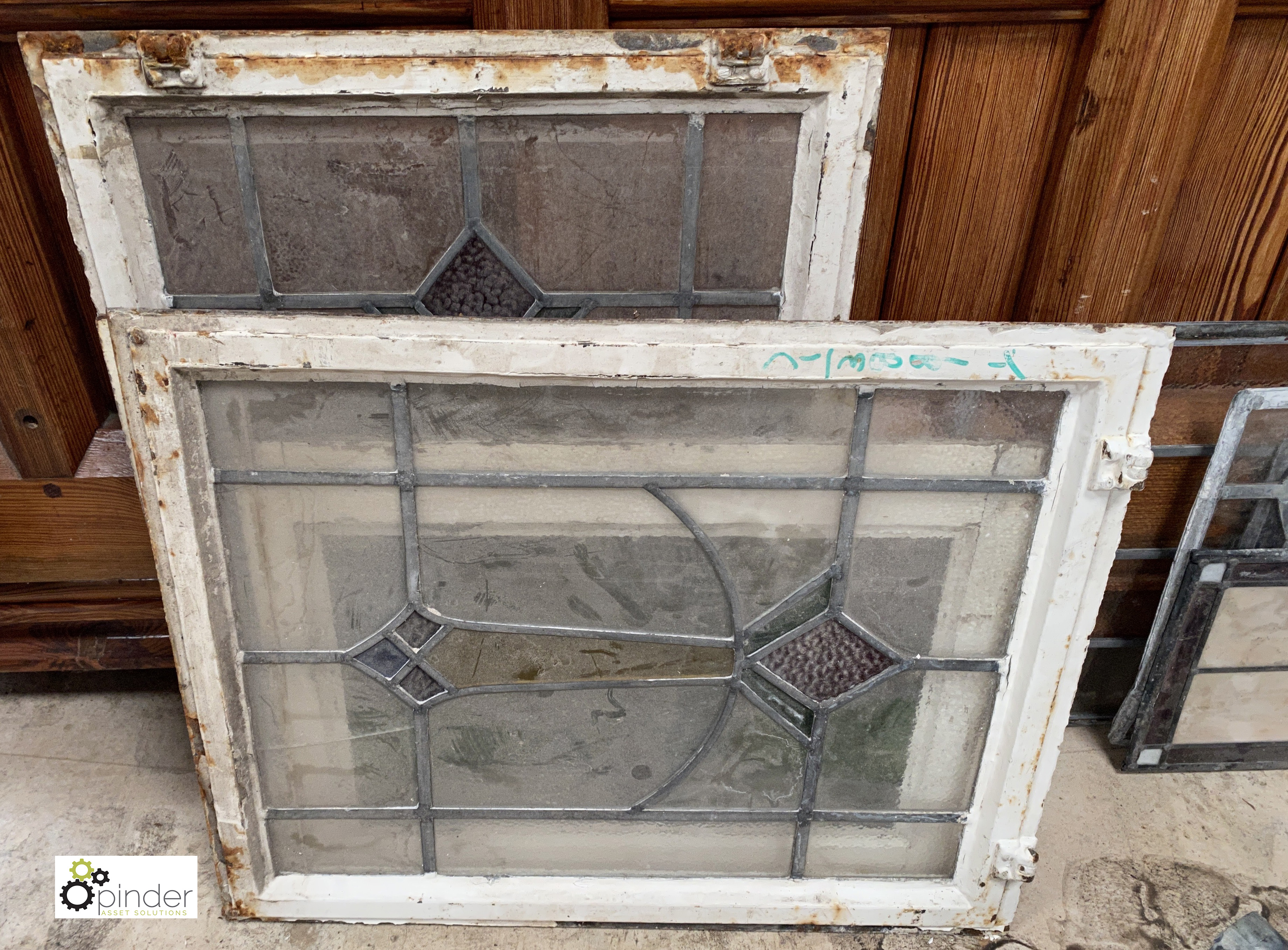 A selection reclaimed coloured glass lead Windows - Image 2 of 6