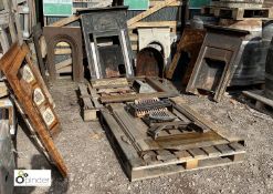 A quantity cast iron Fireplaces, Surrounds and Parts