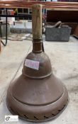 Witch period brass cloche bell shaped wooden Handle, 280mm high x 220mm diameter