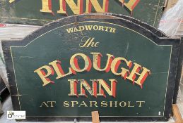 A painted Pub Sign ‘Wadworth Inns The Plough Inn’, 1200mm high x 1840mm wide