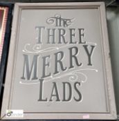 A Public House Sign ‘The Three Merry Lads’, 1200mm high x 900mm wide