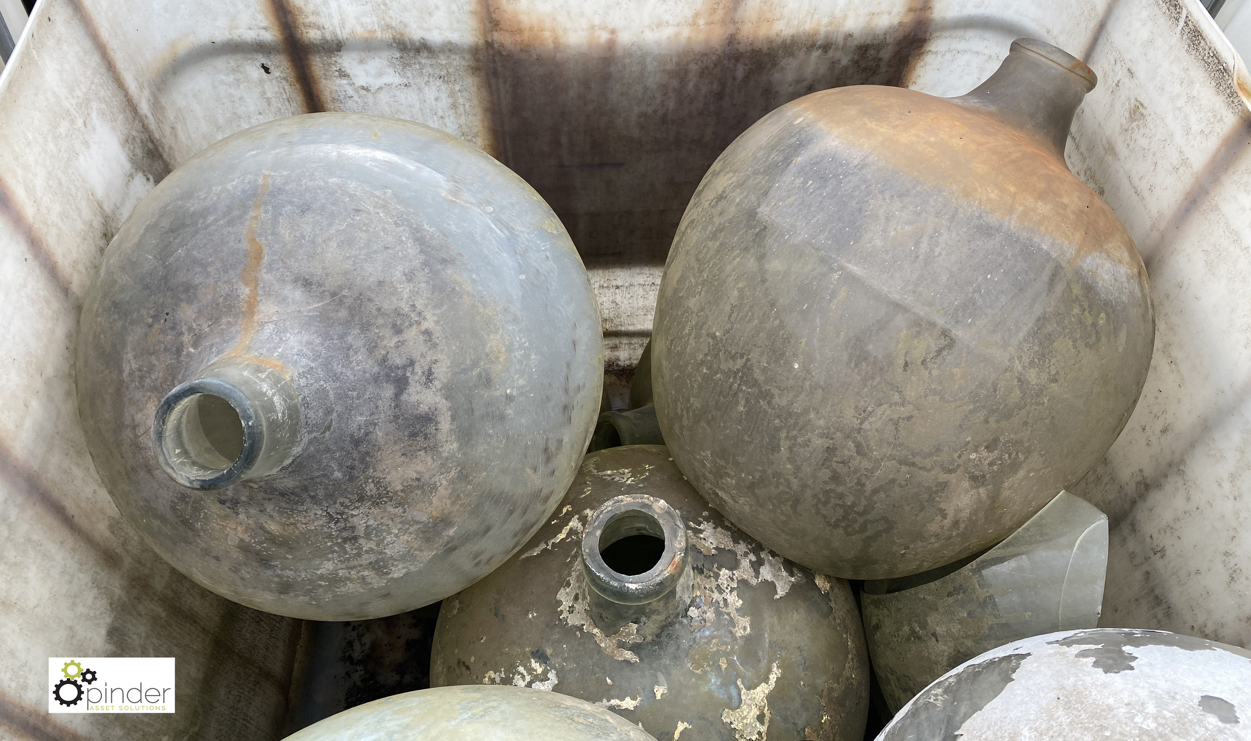 6 glass Carafes Glass Balls, to stillage - Image 3 of 5