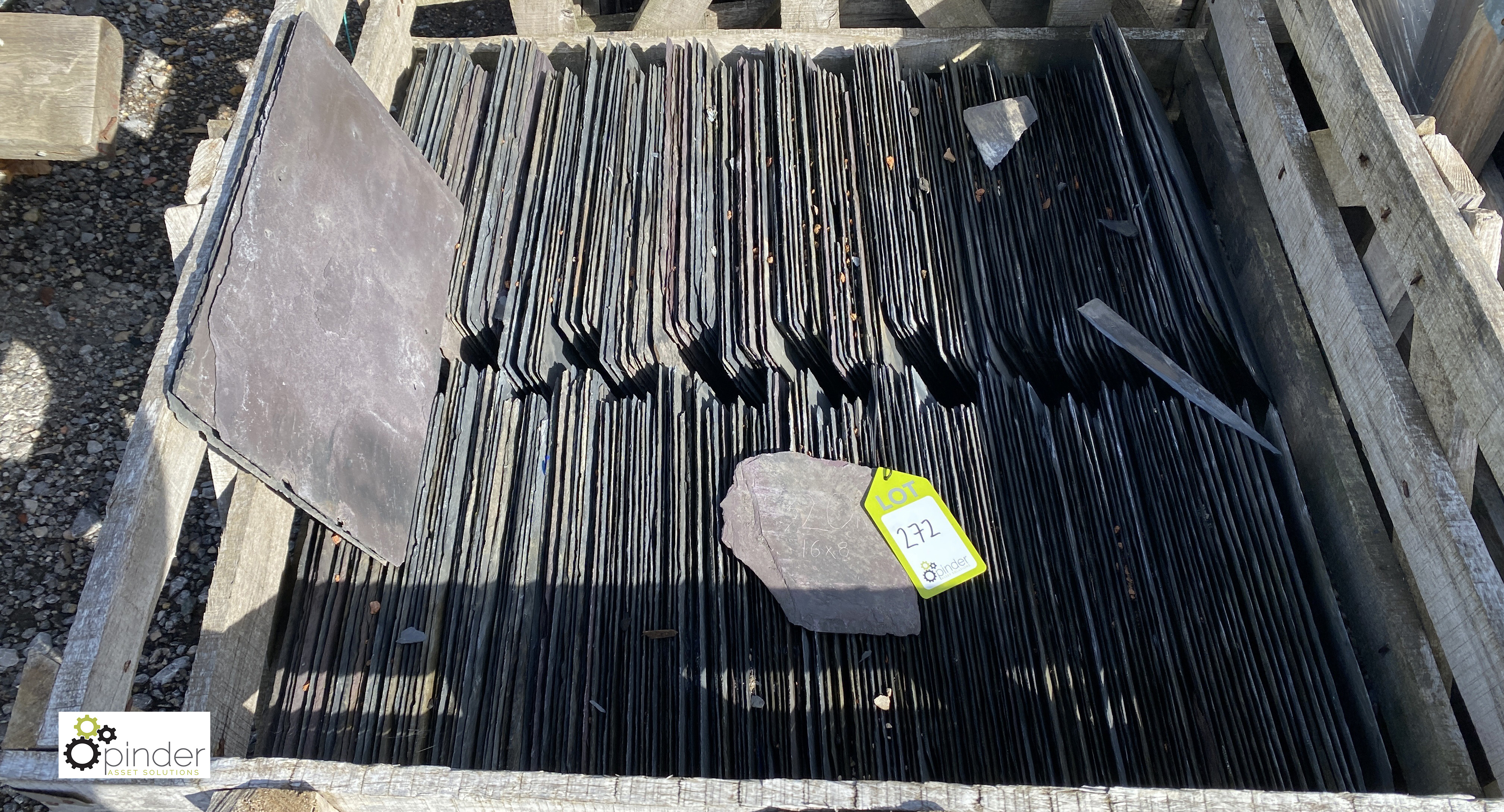 A large quantity reclaimed Roof Slates, 16in x 8in, to crate - Image 2 of 5