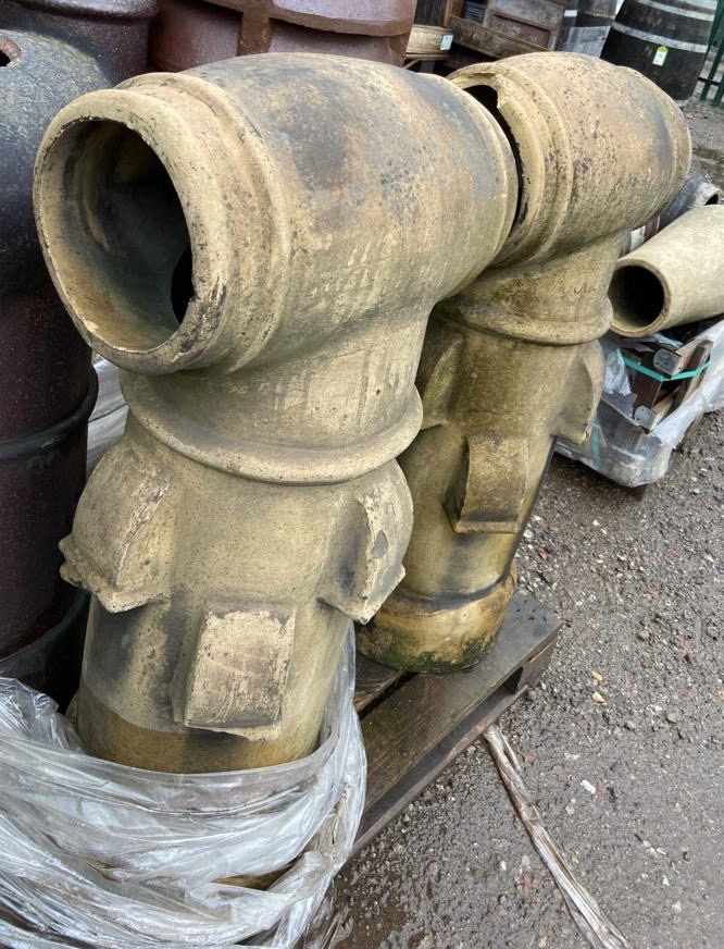 A pair reclaimed buff Chimney Pots, by Daulton, 10 - Image 2 of 8