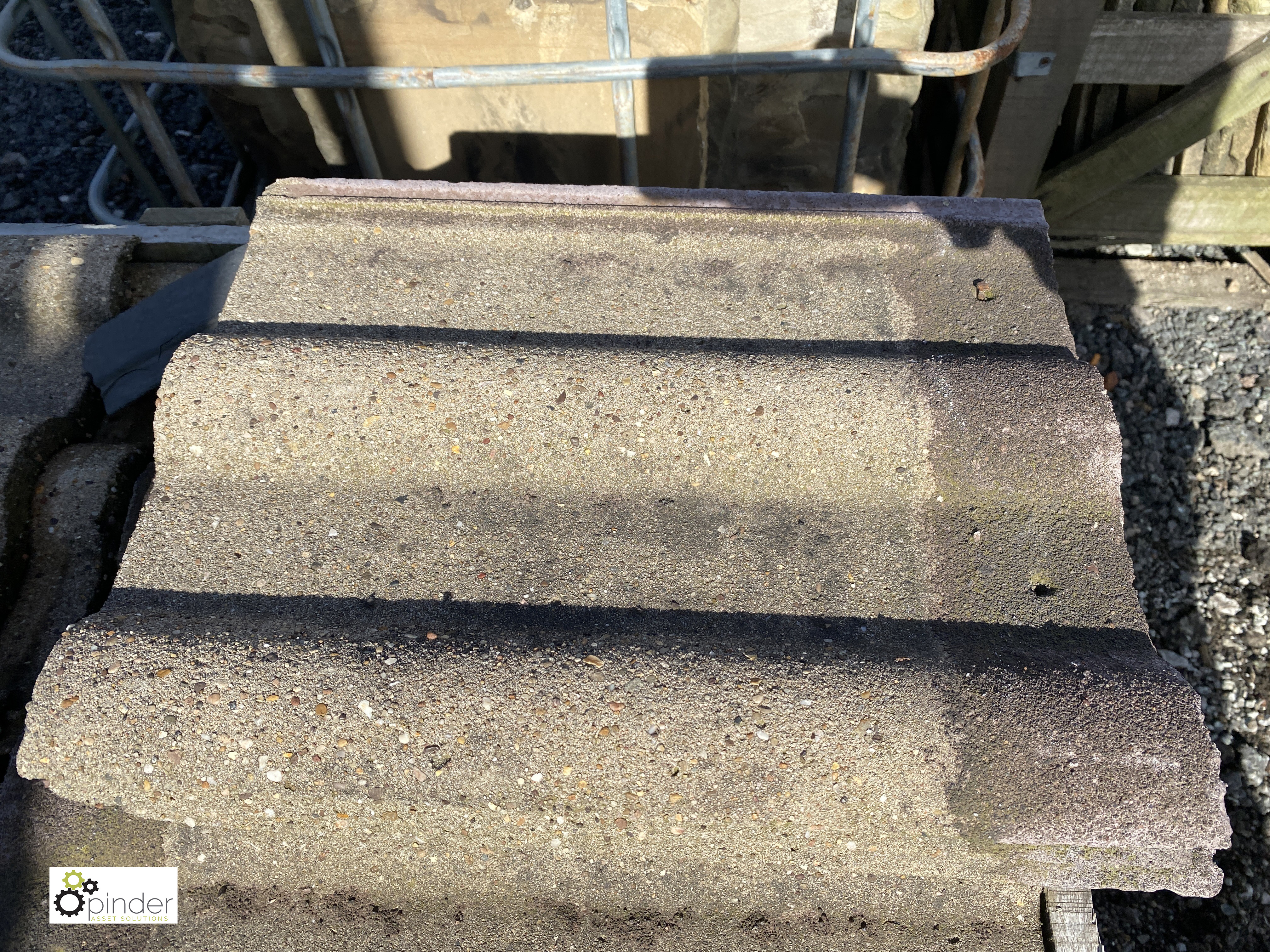 A quantity reclaimed concrete double Roman Roof Tiles, to 2 crates - Image 3 of 8