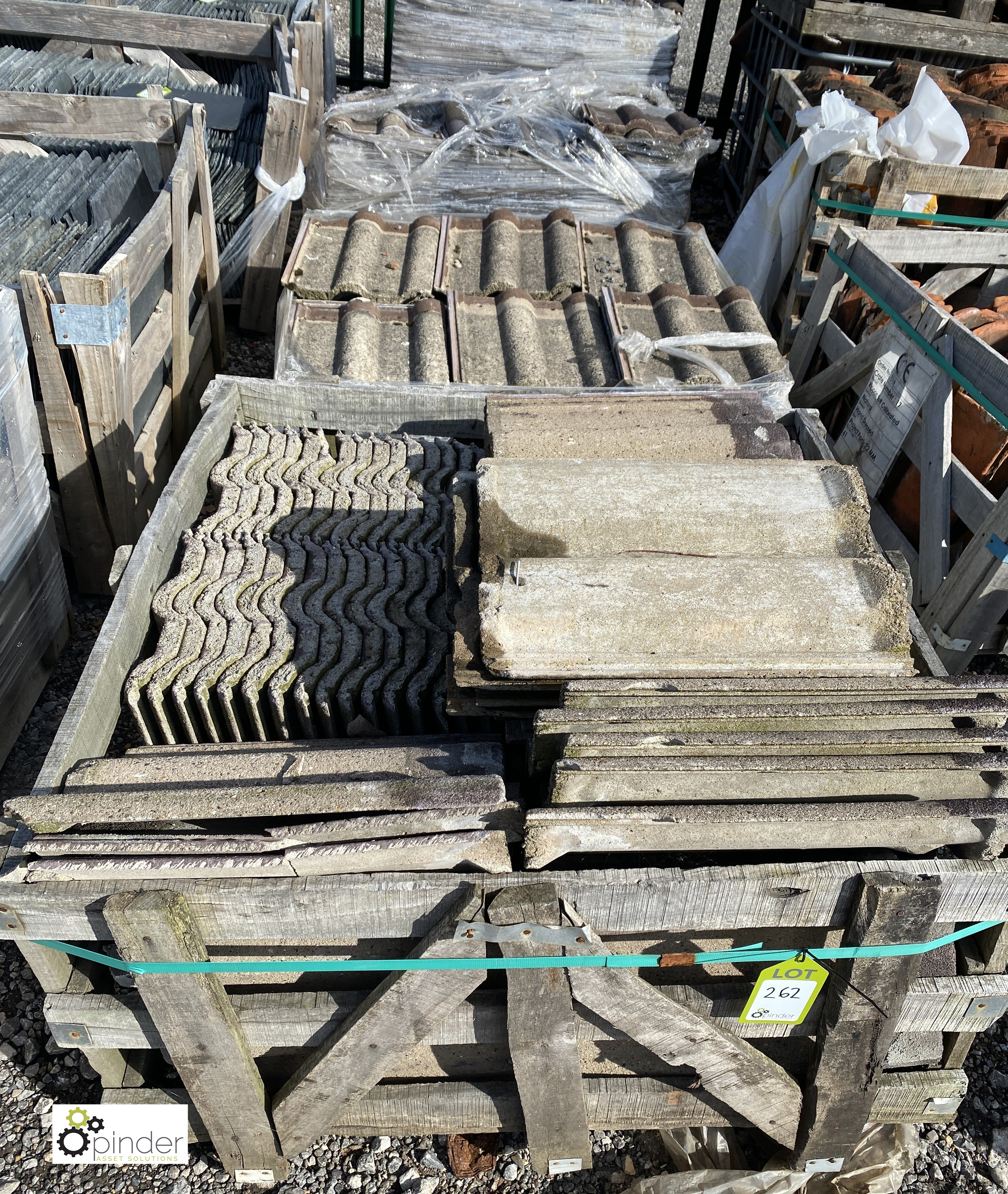 A large quantity reclaimed concrete Roof Tiles, to 3 crates - Image 2 of 7