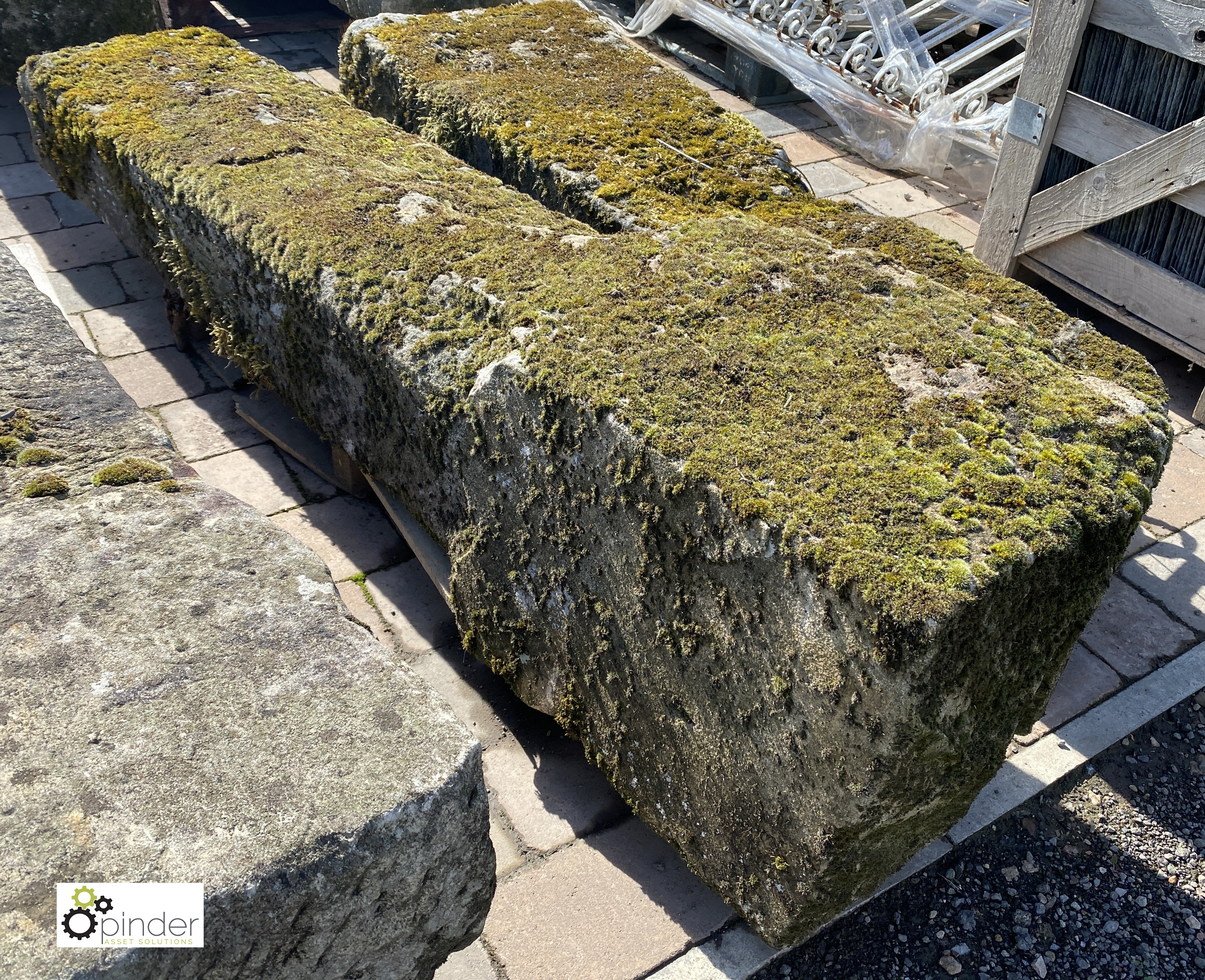 A reclaimed gritstone Gate Post, 1800mm high - Image 2 of 6