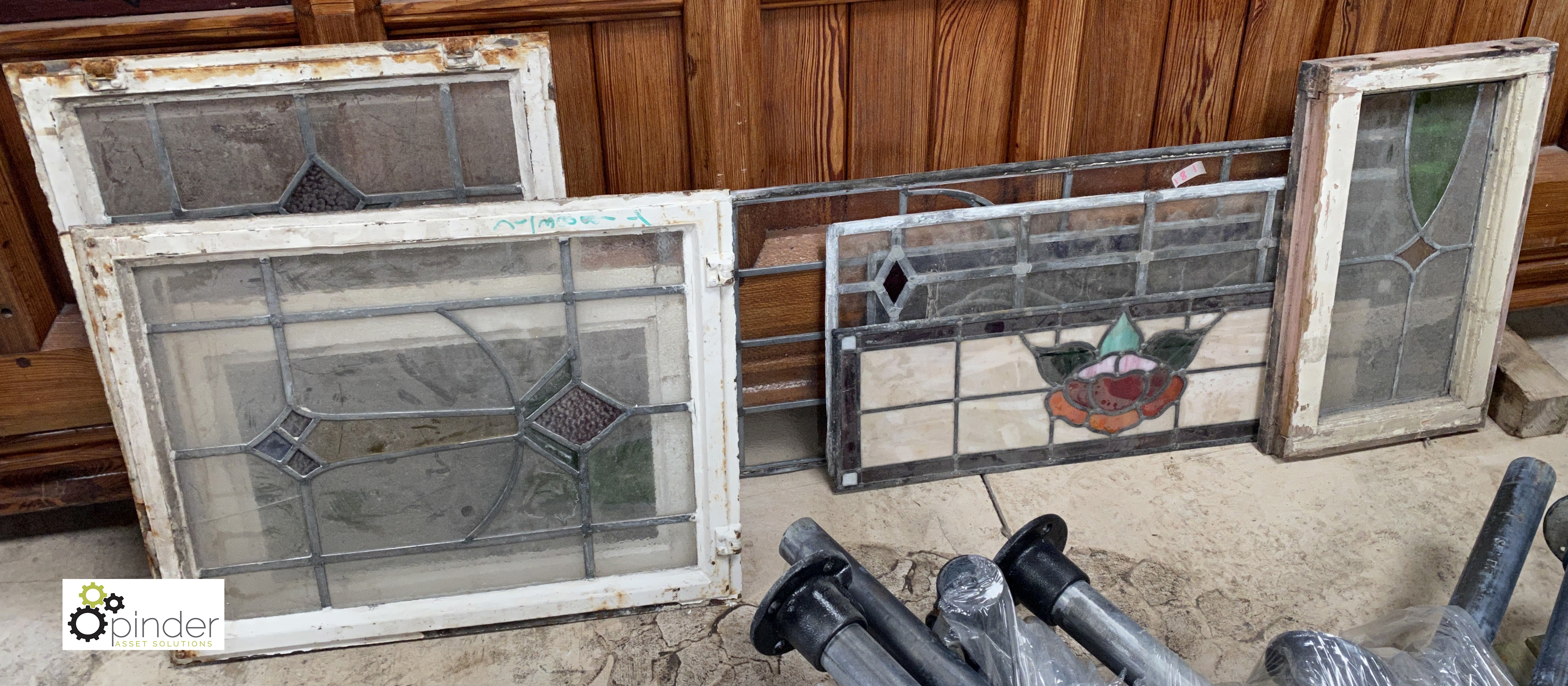 A selection reclaimed coloured glass lead Windows