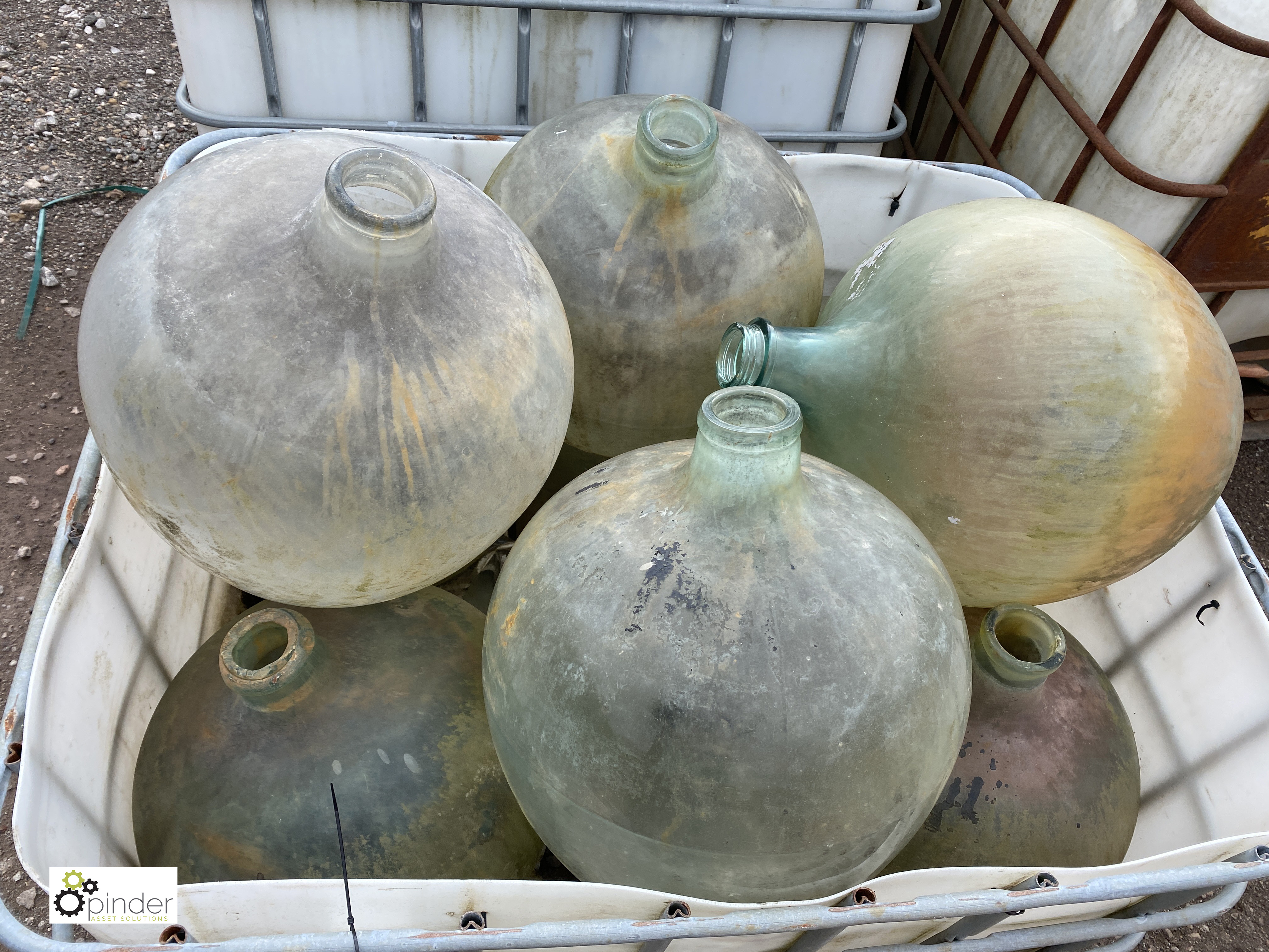 8 glass Carafes Glass Balls, to stillage - Image 2 of 4