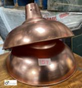A pair copper Industrial Light Fittings, 350mm diameter