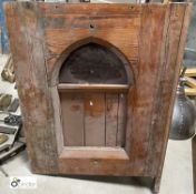A wooden arched Panel Section, with Fleur-De-Lis, 860mm high x 630mm wide x 100mm deep