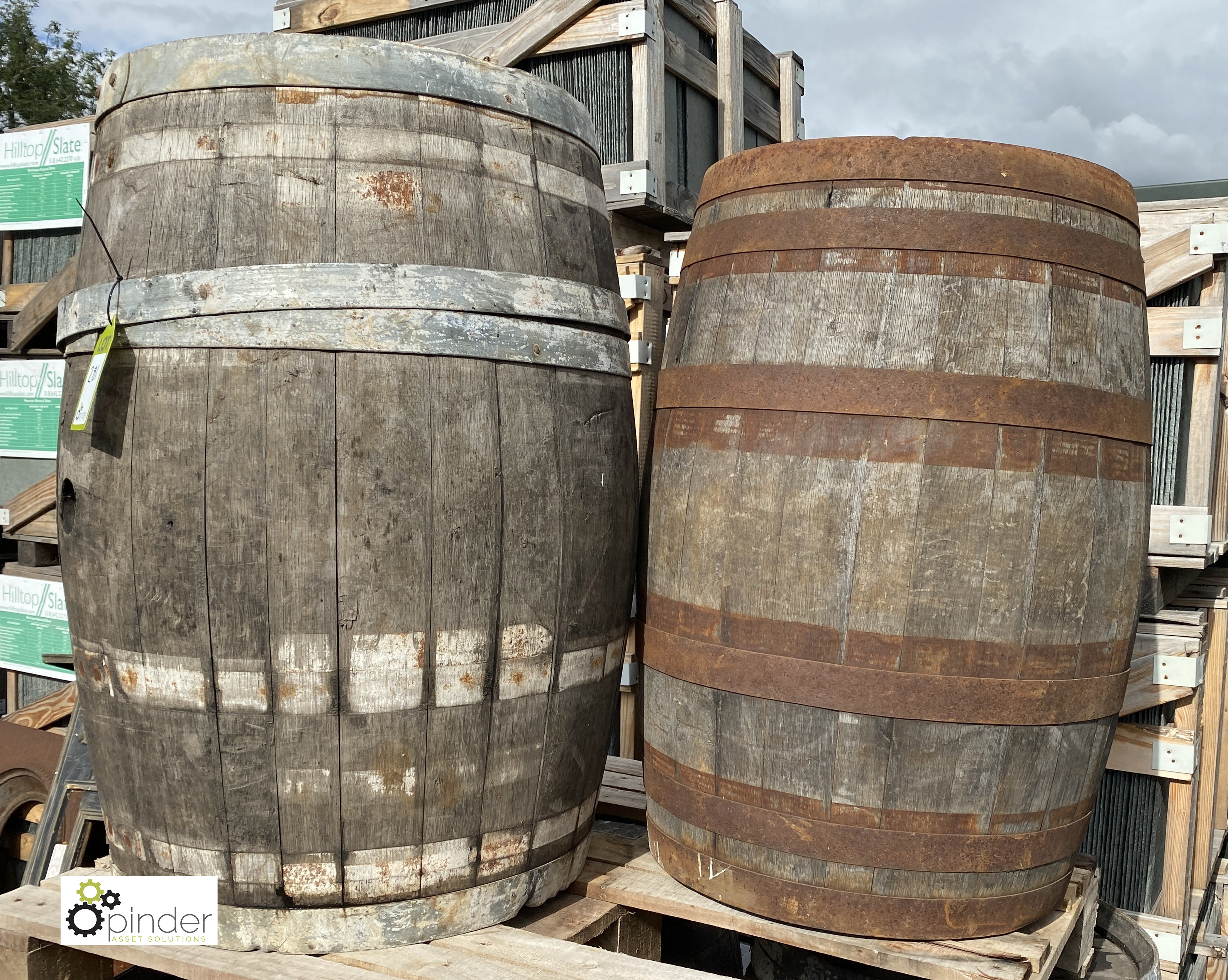 2 reclaimed Whiskey Barrels - Image 2 of 4