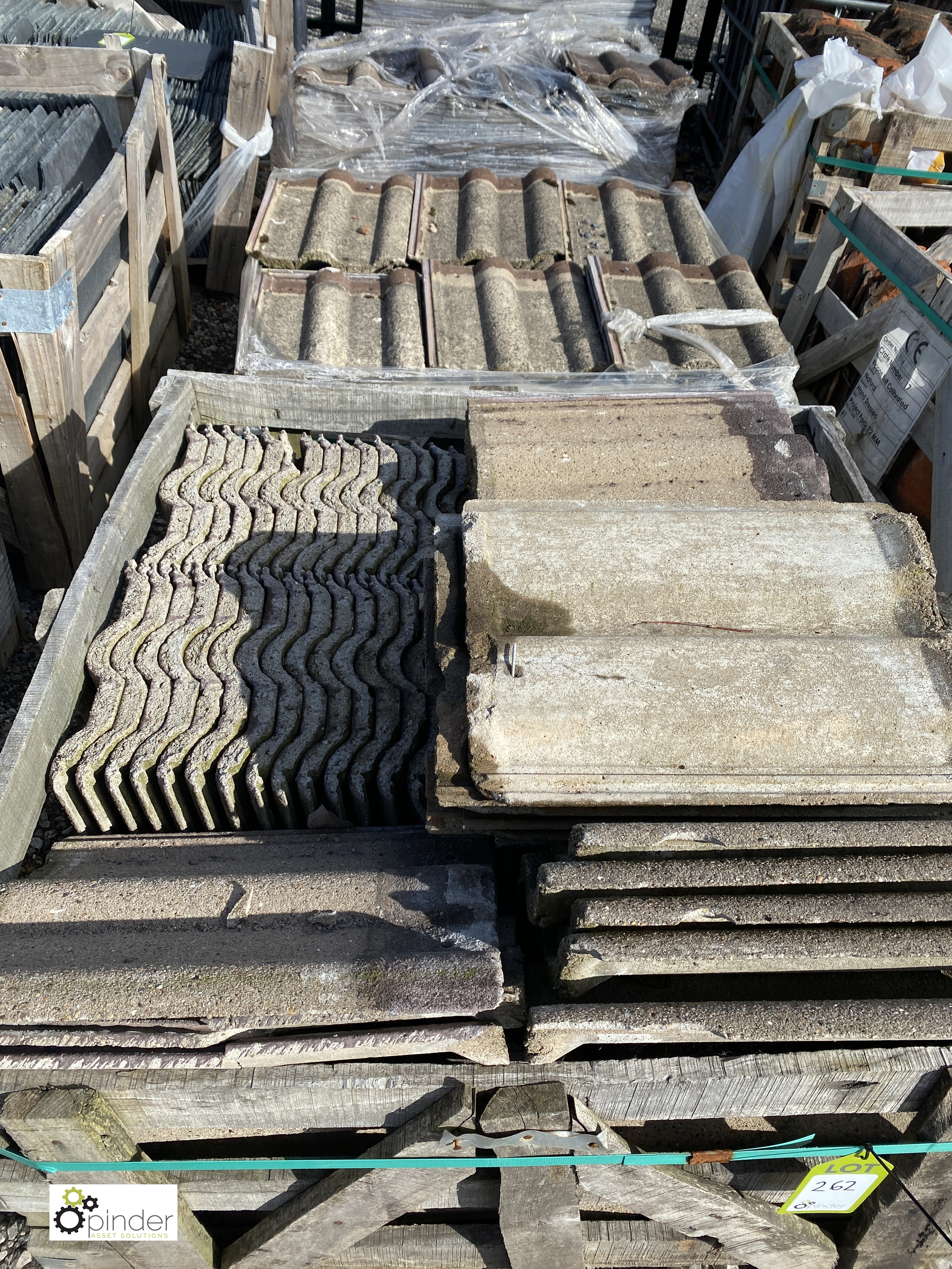 A large quantity reclaimed concrete Roof Tiles, to 3 crates