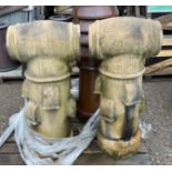 A pair reclaimed buff Chimney Pots, by Daulton, 10