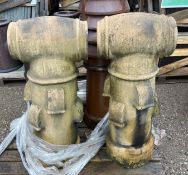 A pair reclaimed buff Chimney Pots, by Daulton, 10