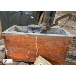 A wooden lead lined period Toilet Cistern, 240mm high x 410mm wide x 210mm deep