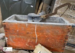 A wooden lead lined period Toilet Cistern, 240mm high x 410mm wide x 210mm deep