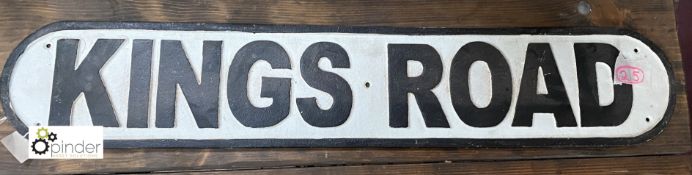 Reproduction ‘Kings Road’ Street Sign, 150mm high x 790mm long