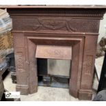 A cast iron late Victorian combination Fireplace, with shelf, 1050mm high x 1040mm wide, opening