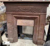A cast iron late Victorian combination Fireplace, with shelf, 1050mm high x 1040mm wide, opening