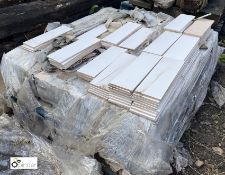 Approx. 16 boxes white ceramic glazed Johnson Tiles, 295mm x 96mm, to pallet