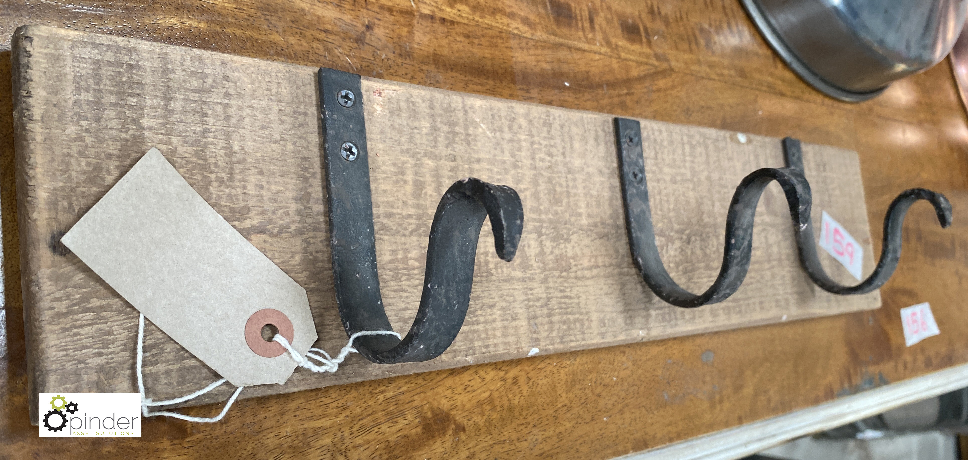 A timber and metal Coat Hanger, with 4 hooks, 100mm high x 460mm long - Image 2 of 3