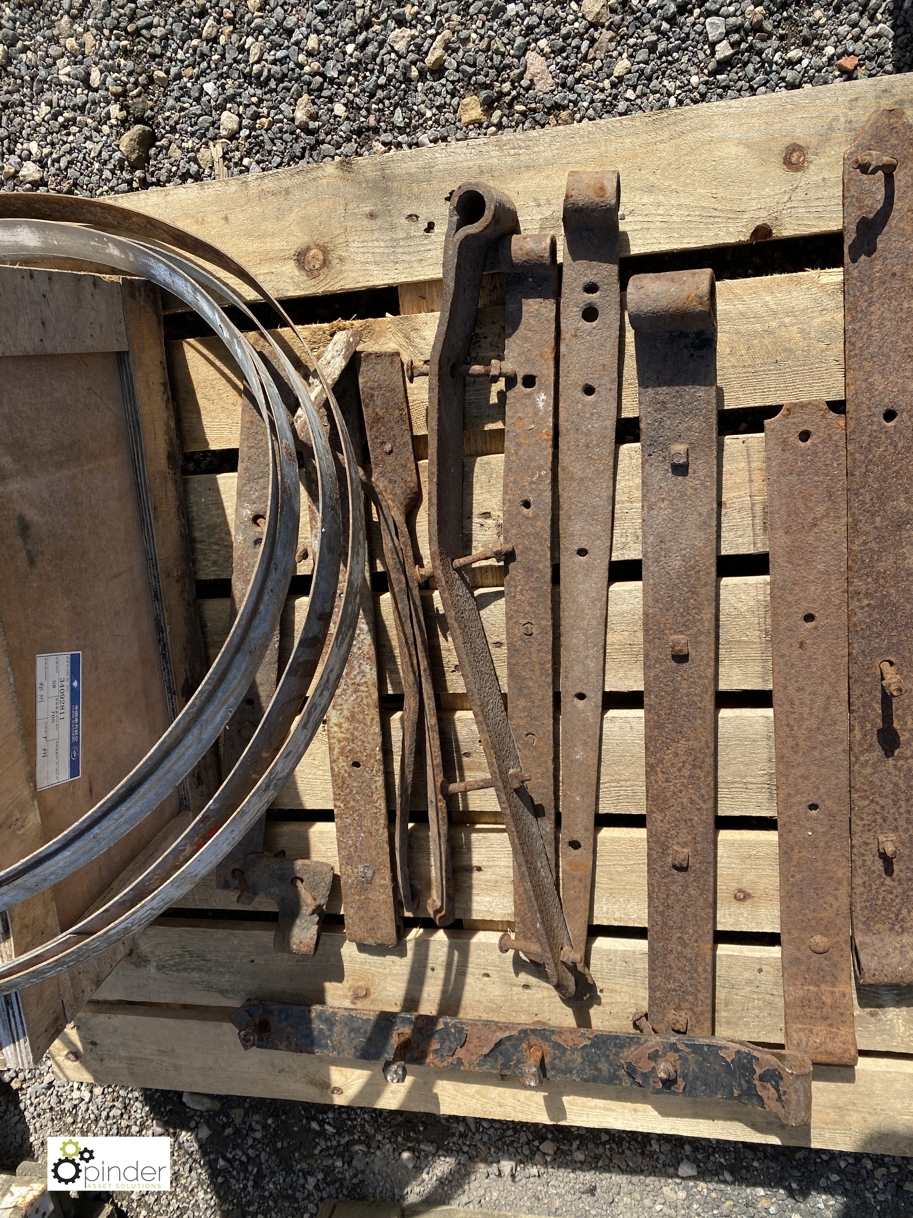 A quantity cast iron Door Straps and box Horseshoes - Image 3 of 8