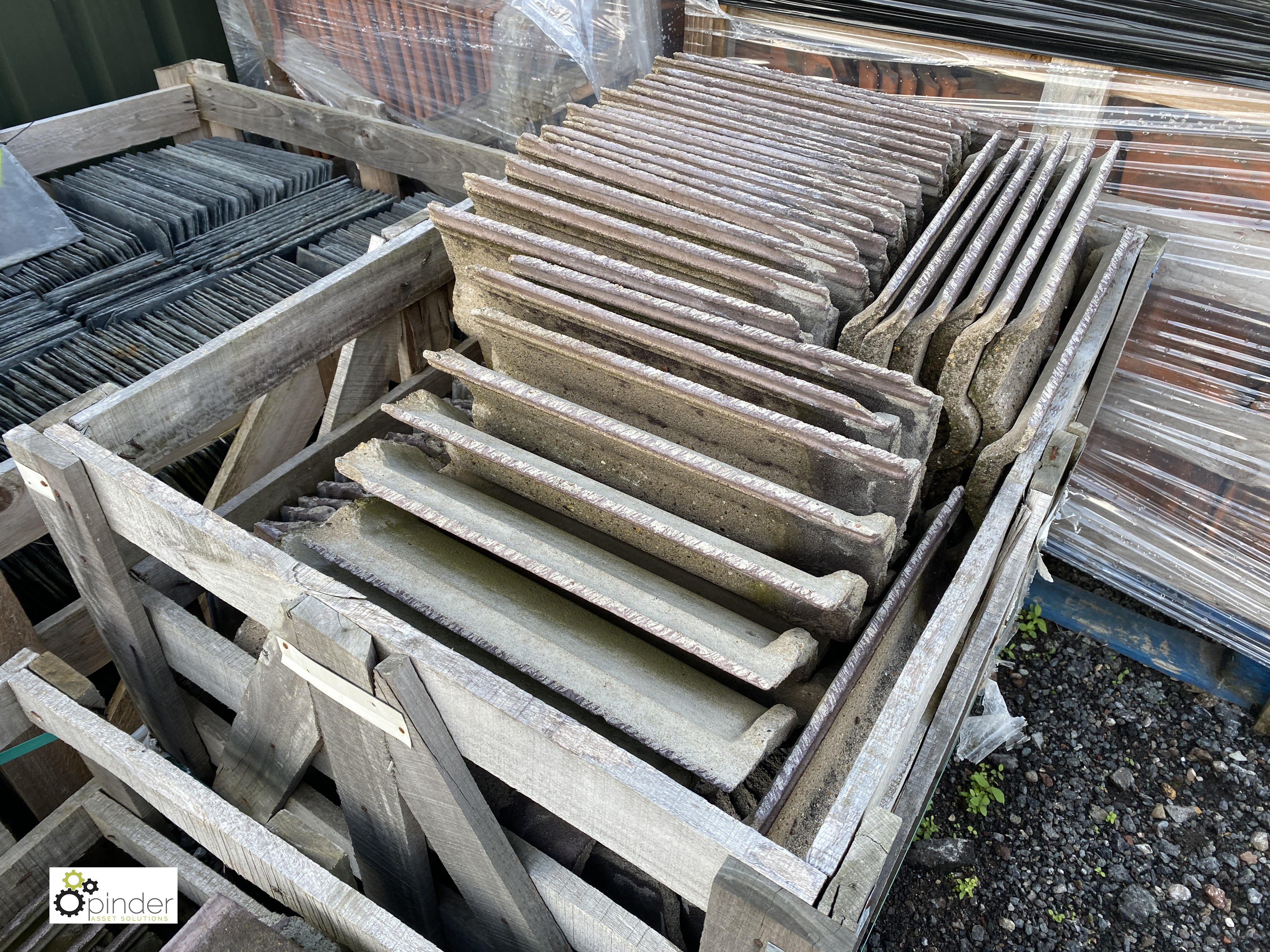 A quantity reclaimed concrete double Roman Roof Tiles, to 2 crates - Image 6 of 8