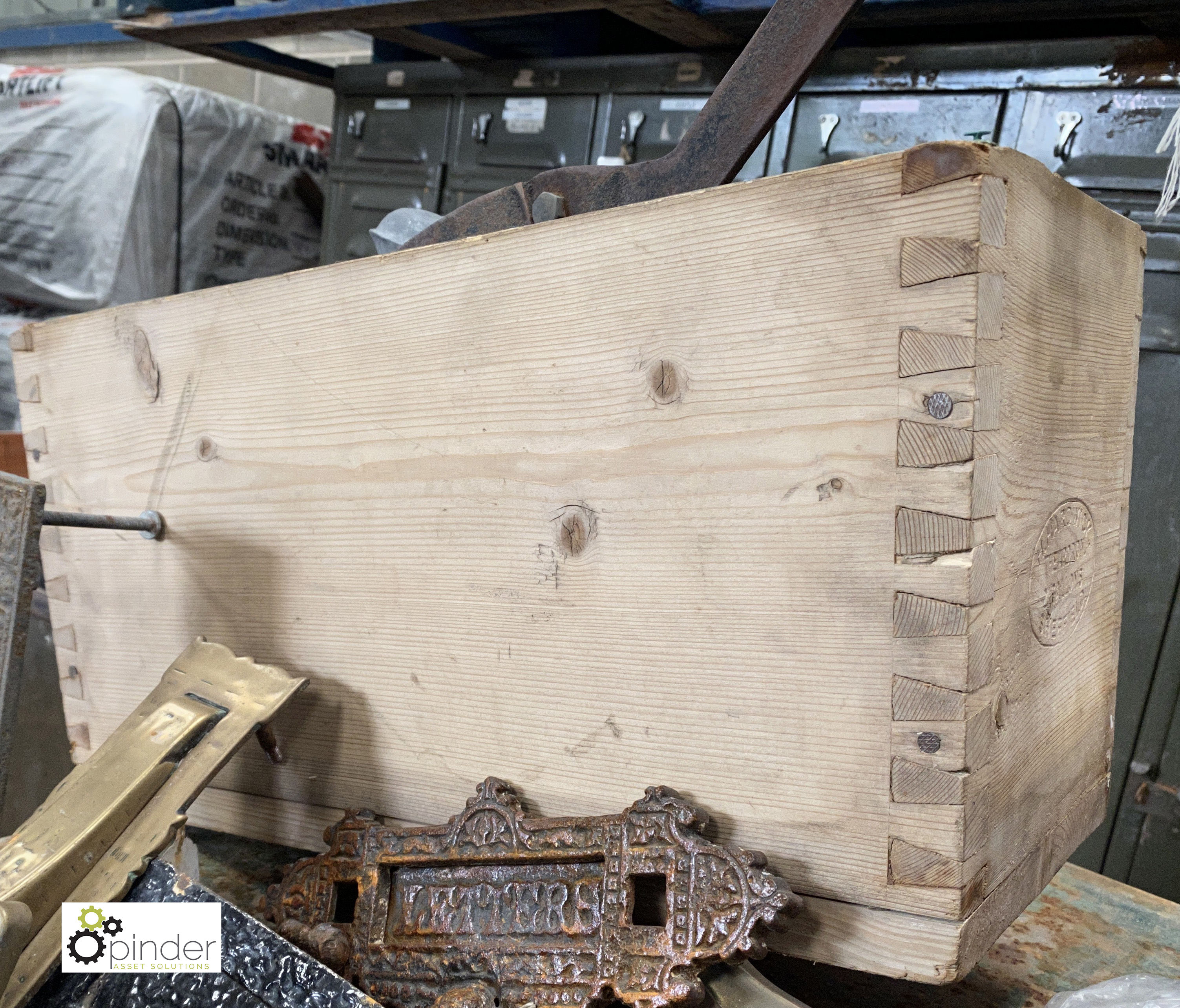 A wooden copper lined high level Toilet Cistern, 240mm x 410mm x 210mm - Image 3 of 5