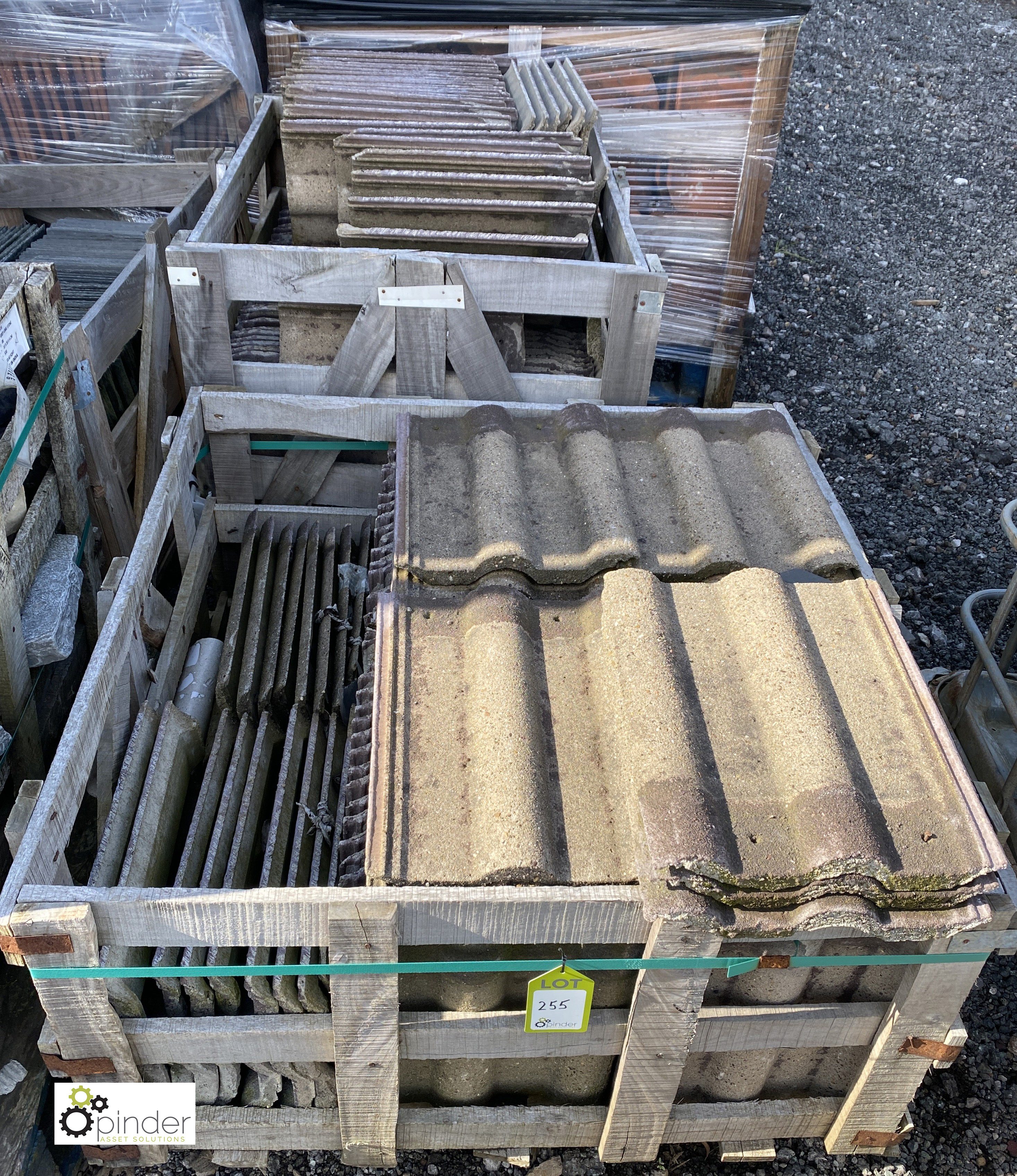 A quantity reclaimed concrete double Roman Roof Tiles, to 2 crates