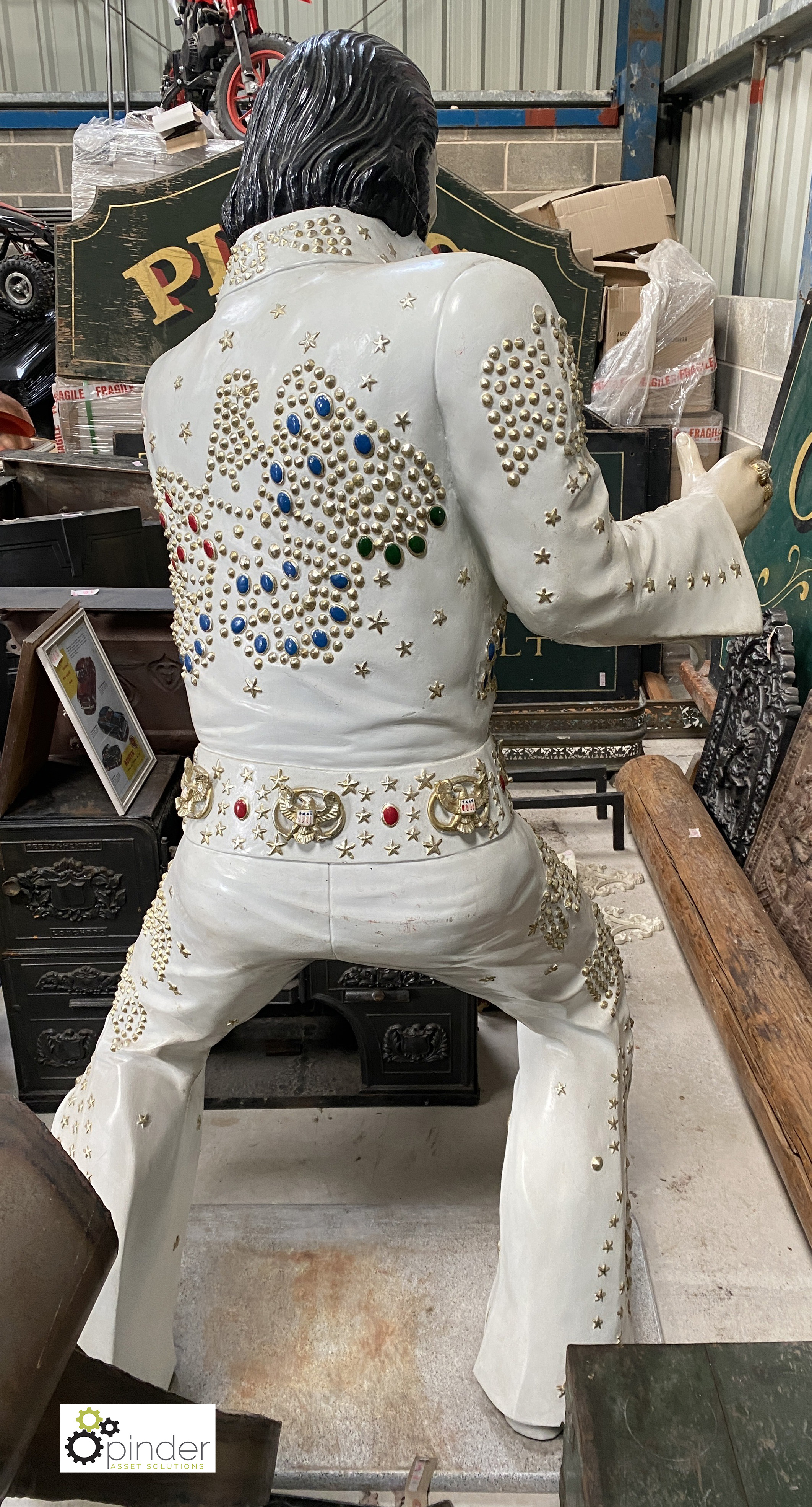 A life size ‘Elvis’ Statue, reclaimed from Blackpool Pier, 1700mm high x 490mm x 990mm - Image 9 of 15