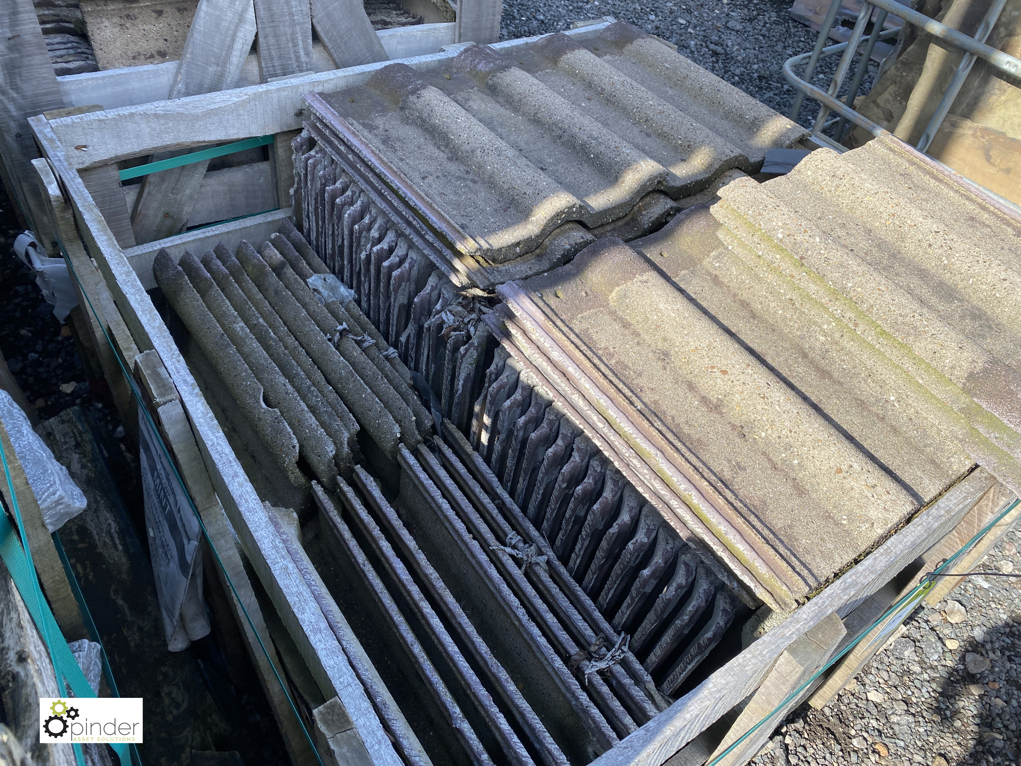 A quantity reclaimed concrete double Roman Roof Tiles, to 2 crates - Image 4 of 8